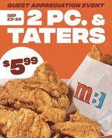 [Mary Brown's] [BC] Guest Appreciation $5.99 2 Piece Chicken and Taters September 23-24
