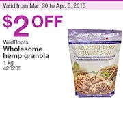 Wildroots Wholesome Hemp Granola - $2.00 Off