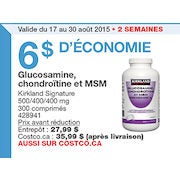 Kirkland Signature Glucosamine, Chondroitin and MSM - ($6.00 Off)