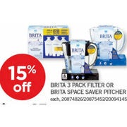 Brita 3 Pack Filter Or Brita Space Saver Pitcher  - $16.97 (15% off)