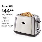 Oster 2-slice Toaster - $44.99 ($15.00 off)