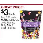 Waterbridge Jelly Babies, Dolly Mix & Fruit Pastilles - $3.00