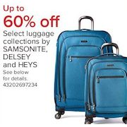 Select Luggage Collections by Samsonite, Delsey and Heys - 3 Days Only - Up to 60% off