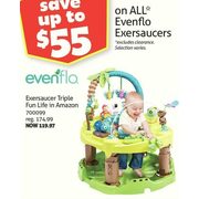All Evenflo Exersaucers - Up to $55.00 off
