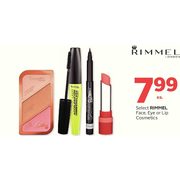 Rimmel Face, Eye Or Lip Cosmetics  - $7.99
