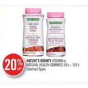 20% Off Nature's Bounty Vitamin or Natural Health Gummies
