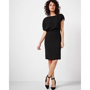 Crepe Dress With Asymmetrical Sleeves - $59.98 ($89.97 Off)