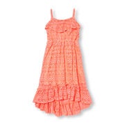 Girls Sleeveless Lace Hi-low Ruffle Neon Maxi Dress - $11.70 ($28.25 Off)