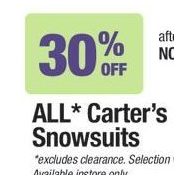 All Carter's Snowsuits - 30% off