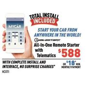 All-In One Remote Starter With Telematics  - $588.00