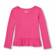 Toddler Girls Long Sleeve Basic Peplum Hem Top - $5.18 ($7.77 Off)