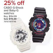 Casio G-Shock and Baby-G Watches - $115.99 (25% off)