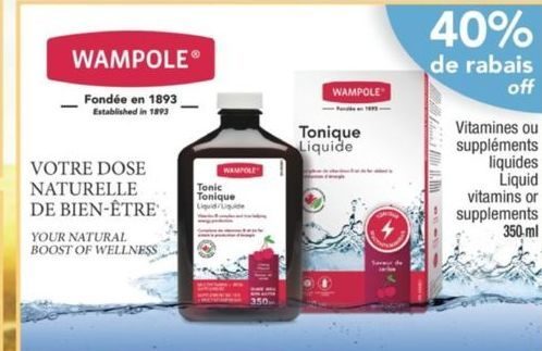 Jean Coutu: Wampole Liquid Vitamins or Supplements 