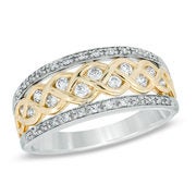 0.38 Ct. T.w. Diamond Centre Braid Band In 10k Two-tone Gold - $943.20 ($235.80 Off)