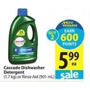 Cascade Dishwasher Detergent or Rinse Aid  - $5.99