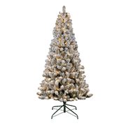 6.5' Green Prelit Flocked Tree - $69.98 (Up to $60.00 off)