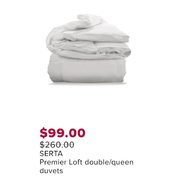Serta Premier Loft Double/Queen Duvets - $99.00
