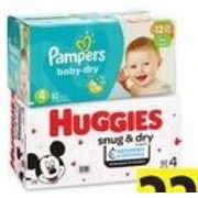 Pampers Super Pack Diapers, Huggies Giga  - $22.99