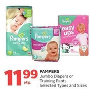 Pampers Jumbo Diapers Or Training Pants - $11.99/pkg