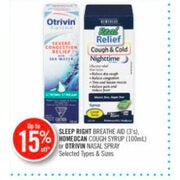 Sleeper Right Breathe Aid, Homeocan Cough Syrup Or Otrivin Nasal Spray - Up to 15% off