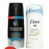 Axe Shower Gel, Dove or Axe Body Spray Antiperspirant/Deodorant - $4.49