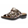 Leisa Grace Pewter Metallic Leather Slide Sandal By Clarks - $99.99 ($10.01 Off)