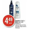 Alberto Styling Or Dove Hair Care Products - $4.49