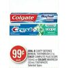 Oral-B Cavity Defence Manual Toothbrush, Crest Complete Plus Scope Or Colgate Maxfresh Toothpaste - $0.99