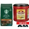 Starbucks or Folgers Ground Coffee - $8.99 ($3.50 off)